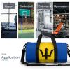 Barbados Flag Travel Gym Duffel Bag for Women Men Dry Wet Separation Carry On Weekender view 3