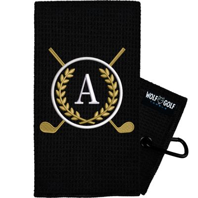 Wolf Golf Towels Monogrammed Personalized Golf Towel | Custom Golf Towels for Golf Bags for Men or Women
