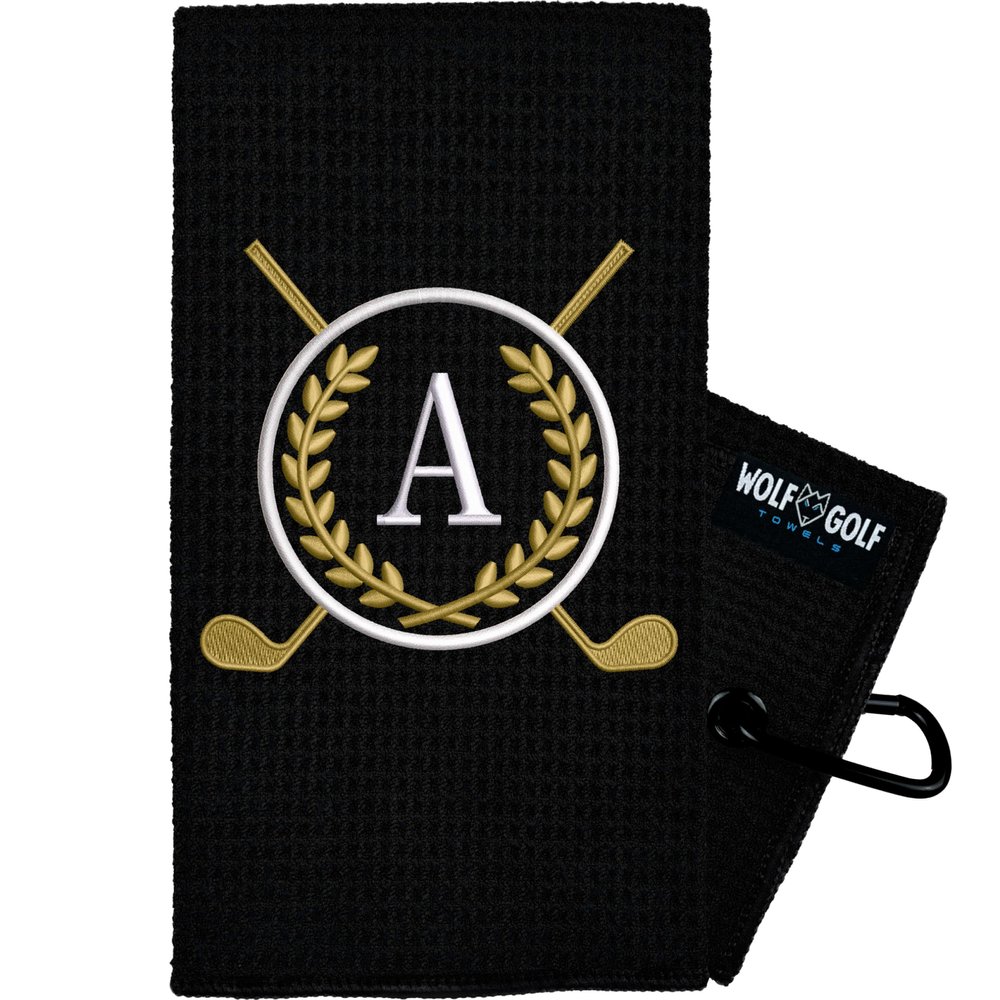 Wolf Golf Towels Monogrammed Personalized Golf Towel | Custom Golf Towels for Golf Bags for Men or Women