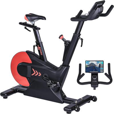 TrailBlaze Exercise Bike, Cardio Stationary Bikes for Home, 276LBS Weight Capacity Indoor Cycling Bike with LCD Monitor, Smart App, Seat Cushion, Rear Flywheel, Workout Bike for Home Cardio