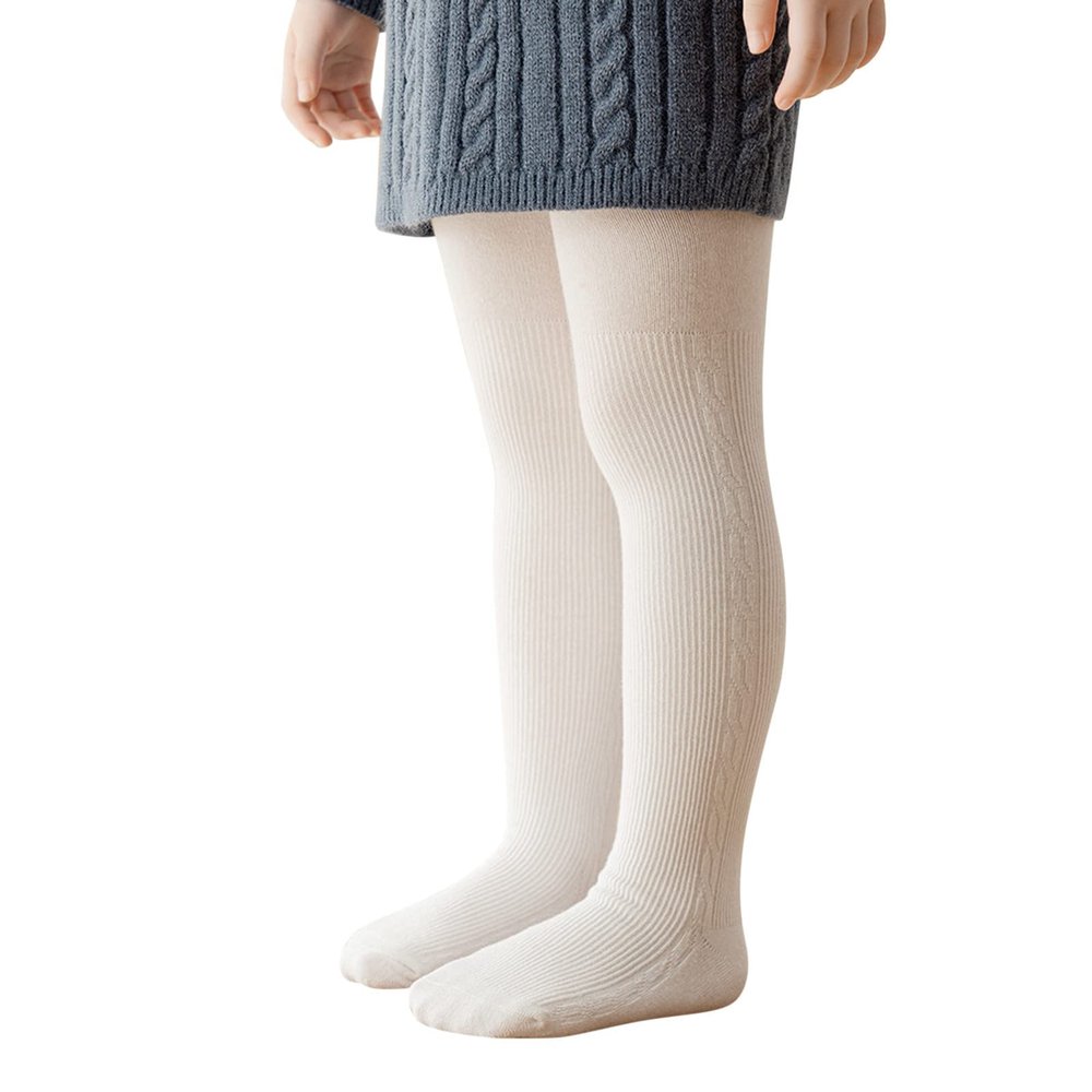 Baby Girls Tights Cable Knit Toddler Leggings Seamless Infant Stockings Newborn Winter Pants Baby (White, 2-4 Years)