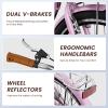 DoCred Womens Bike, 7 Speed Bike for Adults Women 24 26 inch with Ratten Basket & Rack, Beach Cruiser Bike for Women, Womens Bicycle for Commuting, Step Through City Bikes for Women Adults Ladies view 4