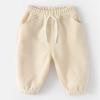Toddler Boys Girls Joggers Pants Cotton Soild Color Sweatpants Kids Fashion Trousers Baby Lounge (Beige, 18-24 Months) view 2