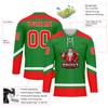 Onegam Custom Christmas Hockey Jersey for Men Women Youth, Santa Claus Ice Hockey Practice Uniform Sports Training Outfit view 3