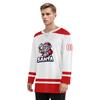 Onegam Custom Christmas Hockey Jersey for Men Women Youth, Santa Claus Ice Hockey Practice Uniform Sports Training Outfit White Red view 2