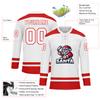 Onegam Custom Christmas Hockey Jersey for Men Women Youth, Santa Claus Ice Hockey Practice Uniform Sports Training Outfit White Red view 3