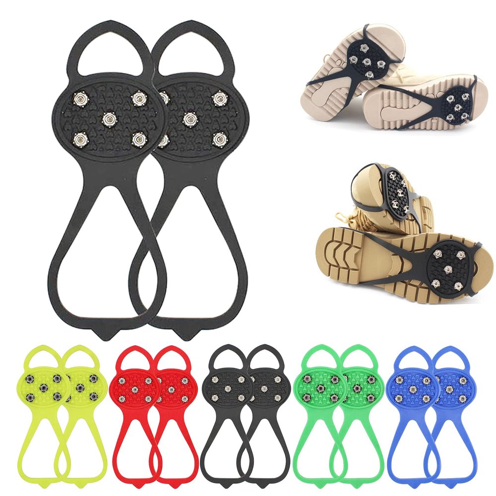 Universal Non-Slip Gripper Spikes, 2026 Upgrade Universal Gripper Spikes Non Slip Shoe Grips, Traction Cleats Ice Snow Grips Anti Slip Silicone for Hiking Walking Climbing FishingBlack, Child