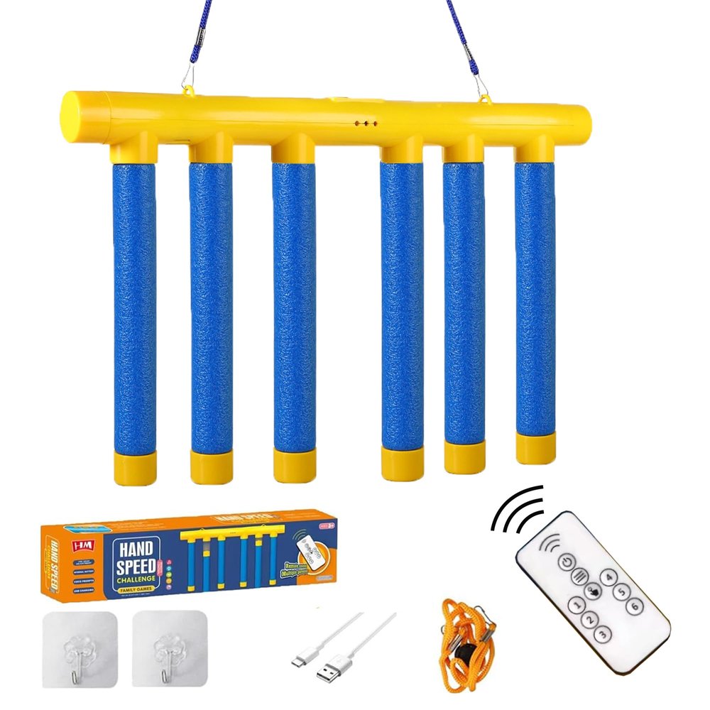 Tendry Reflex Drop Sticks Challenge Game, Hand Eye Coordination Training Toy, Upgrade Remote Control 3 Adjustable Speed