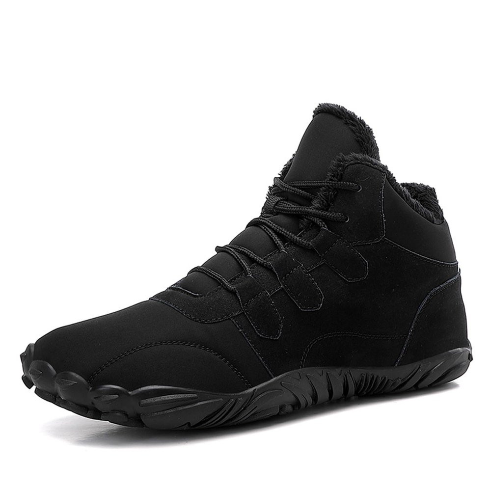 WBHGDWQP Men's Winter Snow Boots Comfortable Warm Plush Lined Outdoor Non-Slip Winter Boots Men's Lightweight Hiking Boots (Black,6)