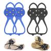 Universal Non-Slip Gripper Spikes, 2026 Upgrade Universal Gripper Spikes Non Slip Shoe Grips, Traction Cleats Ice Snow Grips Anti Slip Silicone for Hiking Walking Climbing FishingBlack+Blue, Child view 1