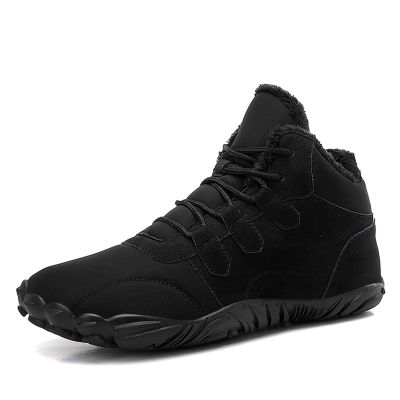 WBHGDWQP Men's Winter Snow Boots Comfortable Warm Plush Lined Outdoor Non-Slip Winter Boots Men's Lightweight Hiking Boots (Black,5.5)