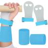 heqxwl 2PCS Gymnastics Hand Grips Gloves Wristbands, Gymnastic Hand Grips Gymnastic Bar Palm Protection and Wrist Support Sports Accessories for Boys Girls Youth Kids Workout and Exercise (Blue, L) view 1