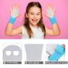 heqxwl 2PCS Gymnastics Hand Grips Gloves Wristbands, Gymnastic Hand Grips Gymnastic Bar Palm Protection and Wrist Support Sports Accessories for Boys Girls Youth Kids Workout and Exercise (Blue, L) view 3