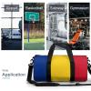 Romanian Flag Waterproof Gym Bag with Shoe Compartment Sports Duffel for Travel Beach view 3