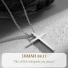 Ldurian Cross Chain for Men, ISAIAH 58:11 Holy Bible Quote Mens Cross Necklaces Inspirational Bible Verse Pendant Guys Necklaces, 24inch Stainless Steel Religious Christian Religious Gifts view 3