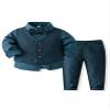 Abolai Baby Boys' 4 Piece Gentleman Set with White Shirt,Bowtie,Vest and Pant Style2 Darkblue 120