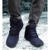 WBHGDWQP Men's Winter Snow Boots Comfortable Warm Plush Lined Outdoor Non-Slip Winter Boots Men's Lightweight Hiking Boots (Dark Blue,6) view 4