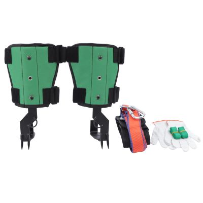LEYSRIS Tree Climbing Spike Set with Gloves and Foot Straps, Steel Climbing Tool Set Tree Climbing Gears for Climbing, Sports, Working