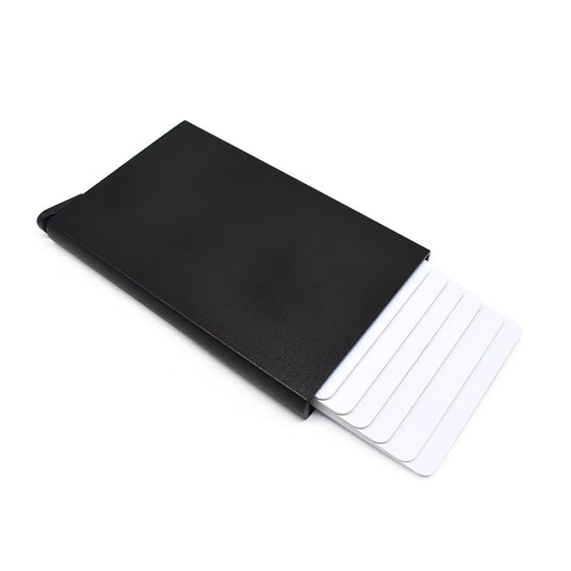 Minimalist Credit Card Holder Pop Up Cards RFID Protection Slim Metal Wallet (Black cardcase 5)