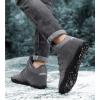 WBHGDWQP Men's Winter Snow Boots Comfortable Warm Plush Lined Outdoor Non-Slip Winter Boots Men's Lightweight Hiking Boots (Gray,11) view 4
