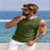COOFANDY Men's Casual Tank Shirts Pack Knit Sleeveless Top V Neck Tank Top Men Beach Summer Tank Loose Fit XL Black/Army Green view 2