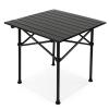 TYYMSMK Folding Table, Lightweight and Foldable with Roller Blinds, Strong Load-Bearing Capacity, Anti Slip Rubber Pad, Suitable for Outdoor Camping, Picnicking, Barbecue, Beach Terrace, 4-6 People view 1