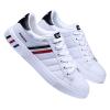 Clolinde Plus Size Men's Trendy Street Style Low Top Skateboard Shoes, Comfy Non Slip Lace Up Durable Sneakers for Men's Outdoor Activities (White Red,10.5) view 1