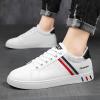 Clolinde Plus Size Men's Trendy Street Style Low Top Skateboard Shoes, Comfy Non Slip Lace Up Durable Sneakers for Men's Outdoor Activities (White Red,10.5) view 3