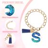 PATIKIL Letter Charm for Stanley Tumbler Cup, Cute Initial S Charm Accessories for Stanley Tumbler Handle Keychain Personalized Charm for Women, Blue view 3