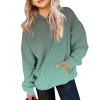 GAANBODI Hoodies for Teen Girls Cute Trendy Preppy Hooded Pocket Sweatshirts Long Sleeve Gradient Shirts Pullover 01-Green 13-14 Years
