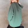 GAANBODI Hoodies for Teen Girls Cute Trendy Preppy Hooded Pocket Sweatshirts Long Sleeve Gradient Shirts Pullover 01-Green 13-14 Years view 2