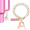 PATIKIL Letter Charm for Stanley Tumbler Cup, Cute Initial A Charm Accessories for Stanley Tumbler Handle Keychain Personalized Charm for Women, Pink view 1