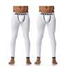 JOCKMAIL Men's Thermal Underwear Pants Mens Cotton Underwear Thermal Leggings Base Layer Bottoms (US, Alpha, Medium, Regular, Regular, White+White) view 1