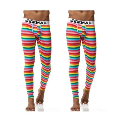 JOCKMAIL Men's Thermal Underwear Pants Mens Cotton Underwear Thermal Leggings Base Layer Bottoms (US, Alpha, Medium, Regular, Regular, Red+Red)