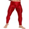 Riismen Mens Glossy Athletic Compression Pants Skinny Leggings for Yoga Running Gym Fitness Workout Burgundy Medium view 3