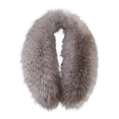 Ayuduots 55-90cm Elegant Faux Fur Collar Trim, Women Men Collar Hood Shawl Wraps for Winter Coat Replacement Attachment