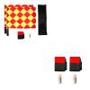 Soccer Referee Flag,Checkered Linesman Flags Set with CaseRed Yellow Cards with Notebook and Pencil,Coach Stainless Steel Whistles with Lanyard view 1