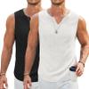 COOFANDY Mens Casual Tank Tops 2 Pack Fashion Summer Sleeveless Tees Lightweight Mens Solid Knit Tank Top S Black/White view 1