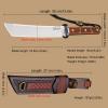 BA-KOR 7mm 9CR18MOV steel (15.6IN) sandalwood handle full Tang fixed knife+scabbard+(single shoulder strap)&(5.9IN) cerium igniter, suitable for outdoor hunting, camping, survival, EDC tool knife view 3
