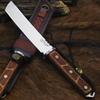 BA-KOR 7mm 9CR18MOV steel (15.6IN) sandalwood handle full Tang fixed knife+scabbard+(single shoulder strap)&(5.9IN) cerium igniter, suitable for outdoor hunting, camping, survival, EDC tool knife view 4