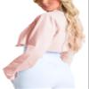 RomMoon Women's Cropped Jacket Casual Zip Up Long Sleeve Lapel Crop Tops Jackets Coat view 2