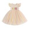 Baby Girls My 1st Birthday Outfits One Romper Two/Three Tutu Skirt Ruffle Embroidery Letter Summer Clothes(2-3 Years, Colorful-Three) view 1