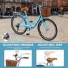 Mosener 26 Inch Women's Bike, 7 Speed Bicycle for Women with Basket & Lock, Beach Complete Cruiser Bike for Women, Womens Commuter Bicycle Lightweight City Bikes for Adults Ladies, Blue view 3