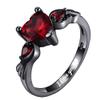 AKEL DOAP Custom Couple Rings Stainless Steel Promise Rings for Him and Her Red and Black Wedding Rings for Couples Set Personalized Heart CZ Engagement Rings for Women Celtic Dragon Titanium Rings For Men (Red-Women) view 1
