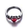 AKEL DOAP Custom Couple Rings Stainless Steel Promise Rings for Him and Her Red and Black Wedding Rings for Couples Set Personalized Heart CZ Engagement Rings for Women Celtic Dragon Titanium Rings For Men (Red-Women) view 3