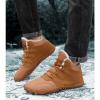 WBHGDWQP Men's Winter Snow Boots Comfortable Warm Plush Lined Outdoor Non-Slip Winter Boots Men's Lightweight Hiking Boots (Brown,5) view 4