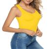 MANGOPOP Women's Tank Top Bodysuit Scoop Neck Sleeveless Body Suits Sexy U-Back Backless Going Out Tops, Yellow Medium view 4