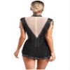 ranrann Lyrical Dance Costume for Women Sequin Rhinestones Tassel Leotard Latin Dance Bodysuit Black Small view 2