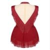 ranrann Lyrical Dance Costume for Women Sequin Rhinestones Tassel Leotard Latin Dance Bodysuit Burgundy X-Large view 4