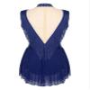 ranrann Lyrical Dance Costume for Women Sequin Rhinestones Tassel Leotard Latin Dance Bodysuit NavyBlue Small view 4
